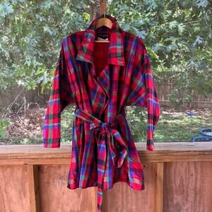 Pamela Dennis X Harriet Kassman Women's Vintage Colorful Belted Jacket Size 2X